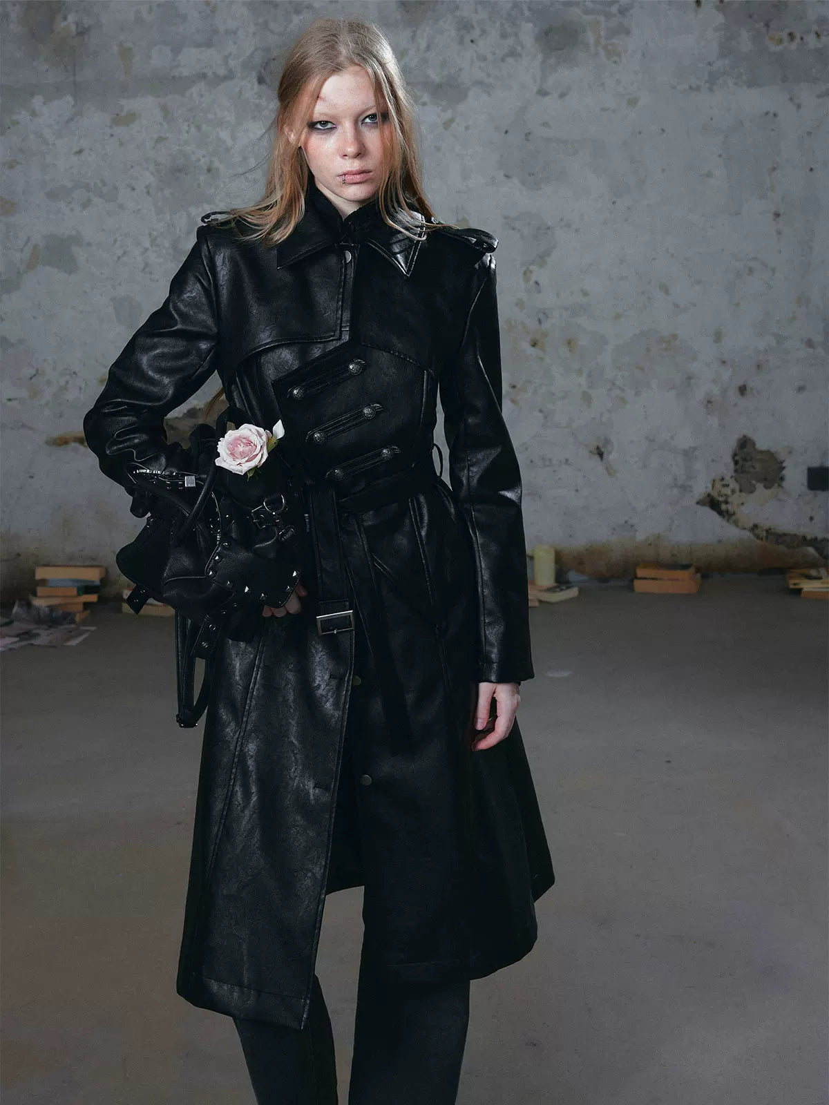 Textured Asymmetric Long Coat
