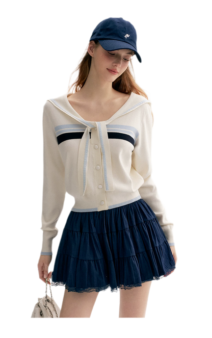 Lace Sailor Tie Cardigan