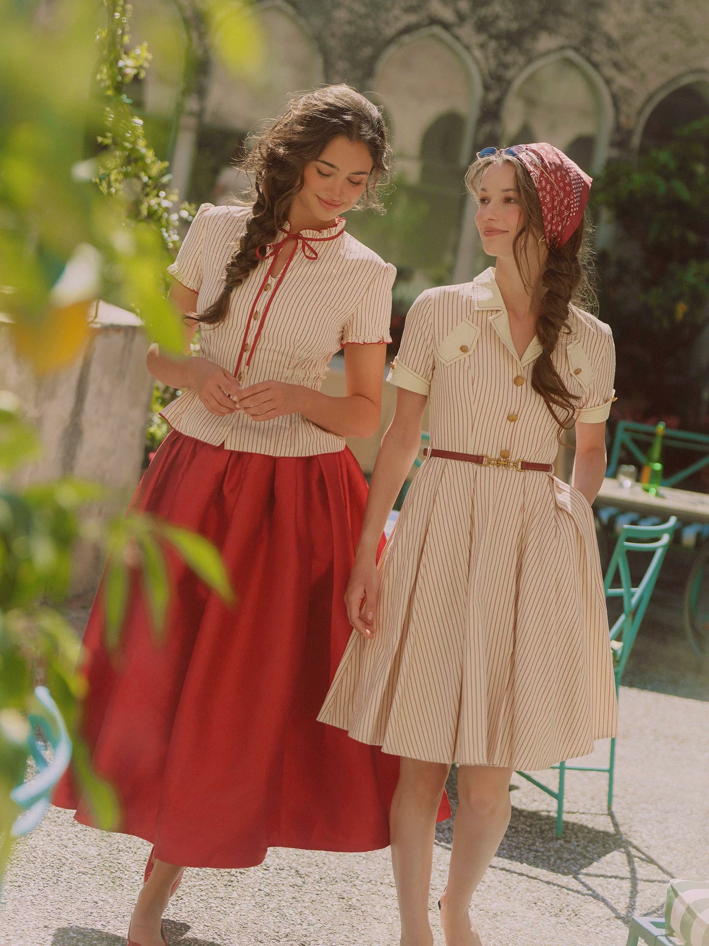 Vintage Striped Cotton Dress