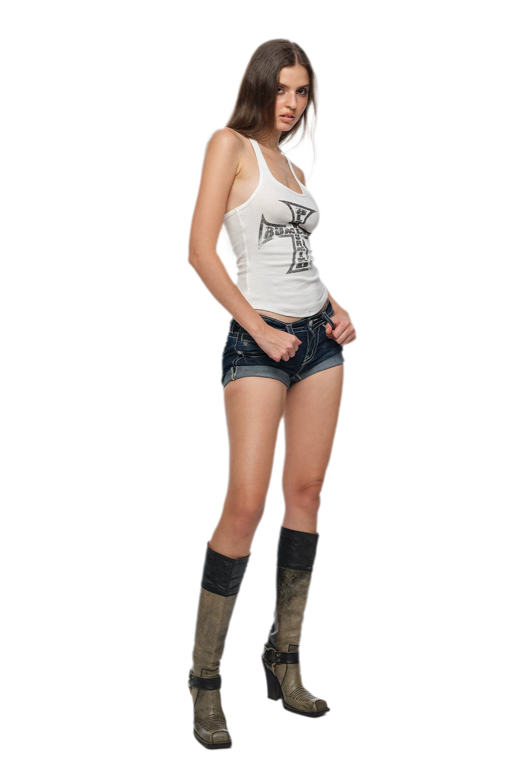 Cross Print Slim Tank