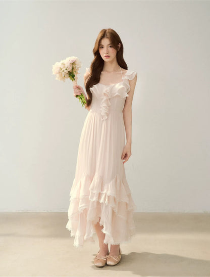 Soft Drape Ruffle Dress