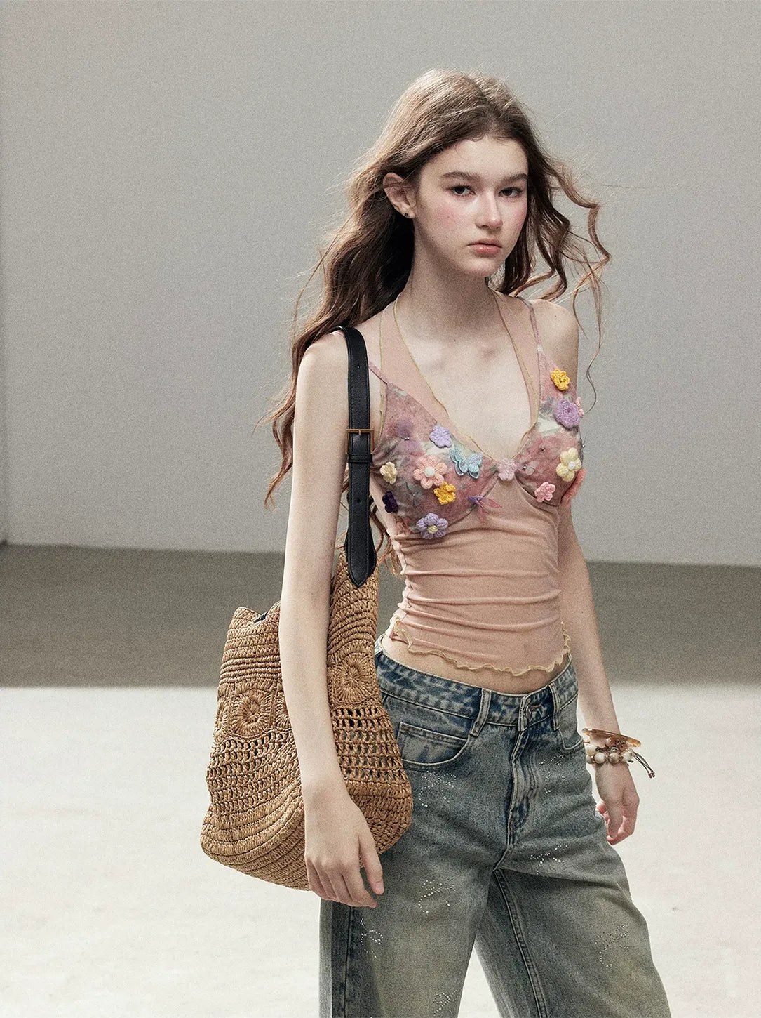 Halter Mesh Crop Top