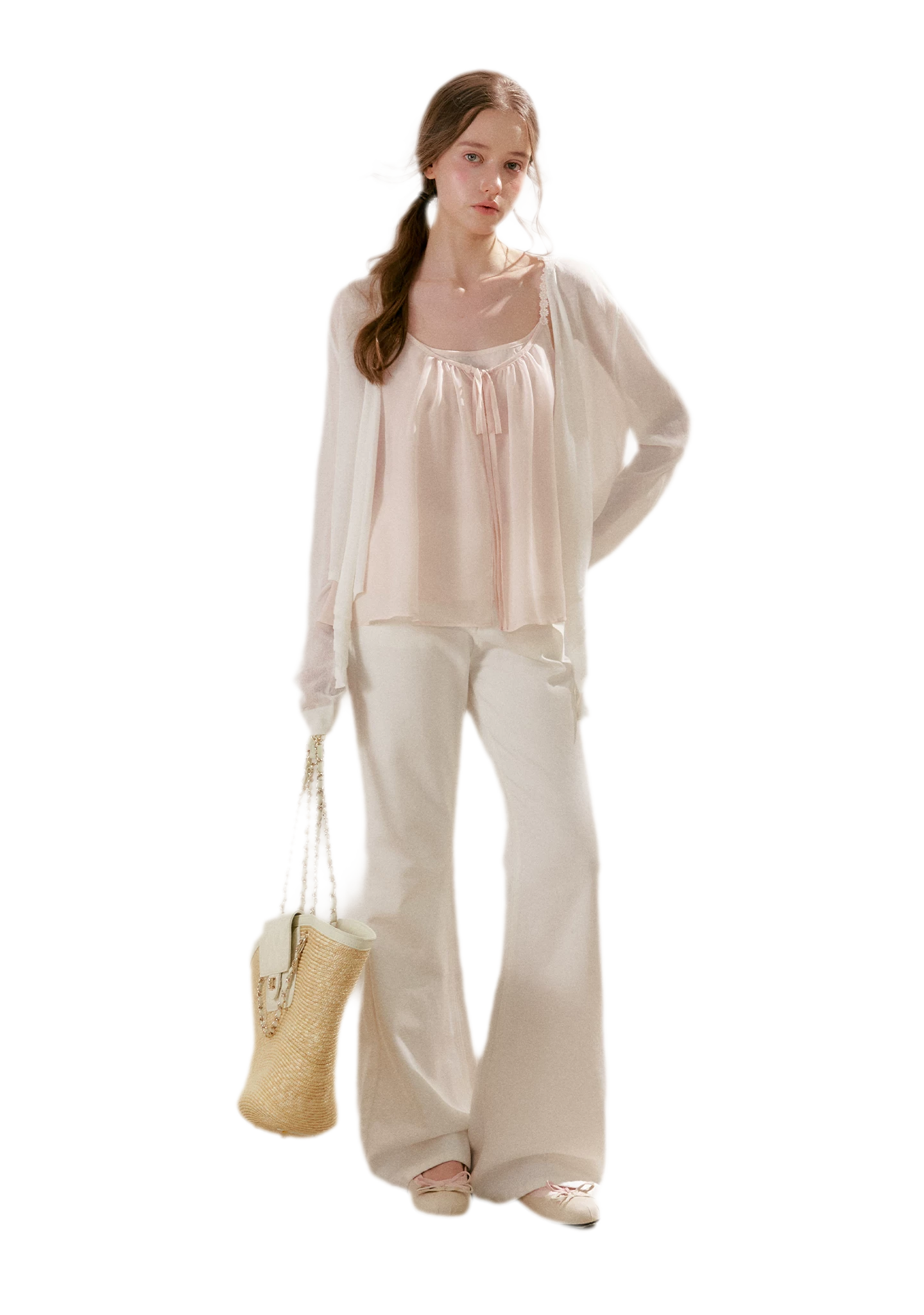 French Holiday Chiffon Top