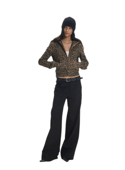 Low-Waist Wide-Leg Suit Trousers