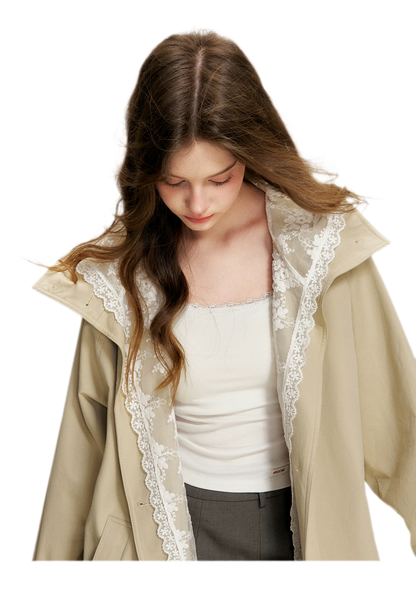 Lace Layered A-Line Windbreaker