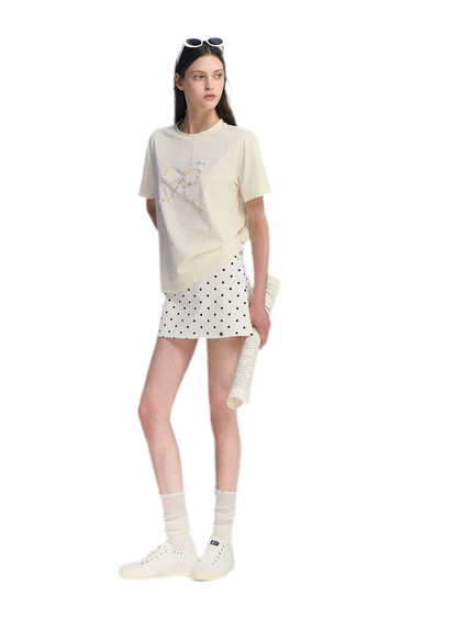 Polka Dot A-line Skort