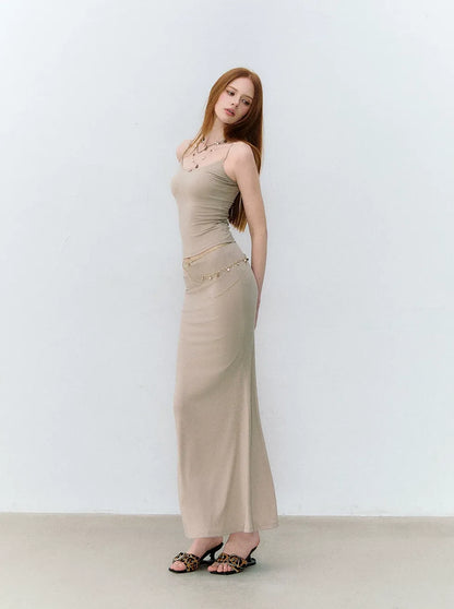 X-line Lace Trim Camisole, Pullover &amp; Mermaid Skirt