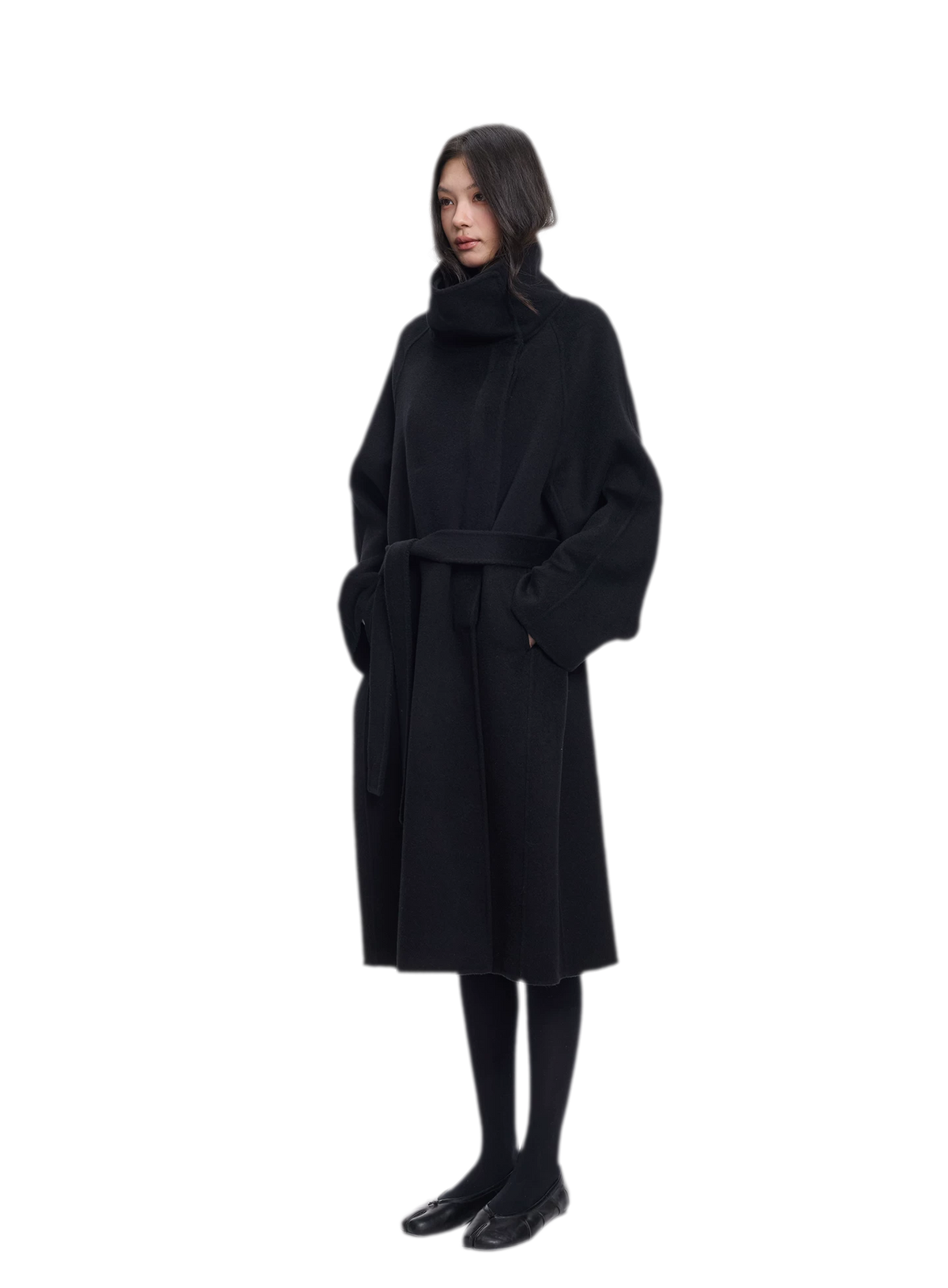 Double-Faced Wool Belted Coat