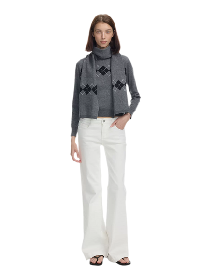 Argyle Waist-Shaped Sweater Set