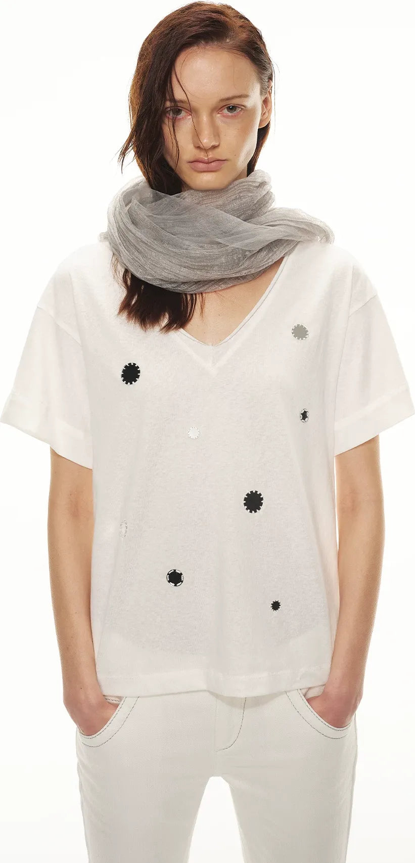 Relaxed Stylish V-Neck Short Sleeve T-Shirt