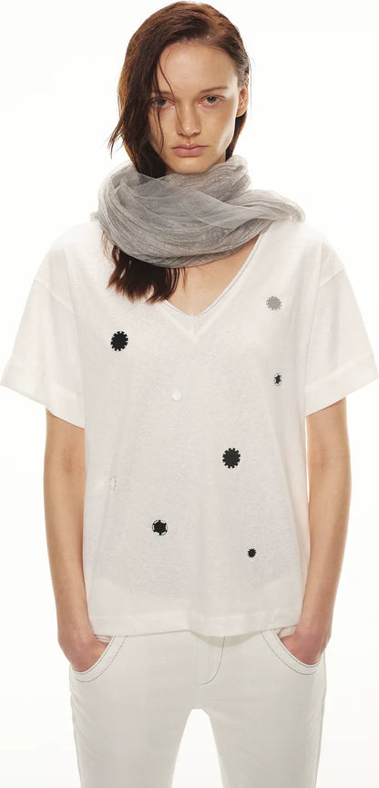 Relaxed Stylish V-Neck Short Sleeve T-Shirt