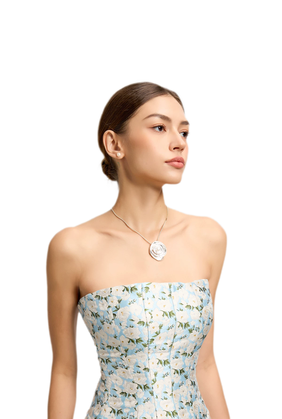 Jacquard Camellia Corset Top