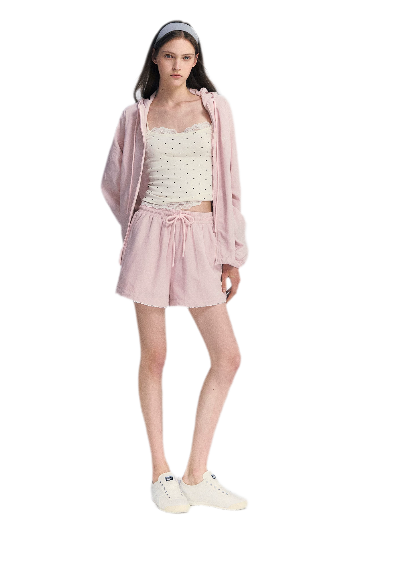 Lace Trim Drawstring Set
