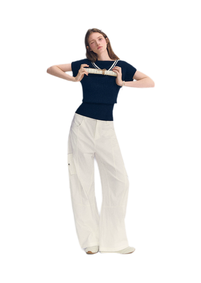 Deconstructed Curved Cargo Pants
