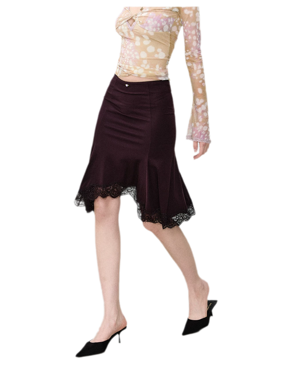 Lace Mermaid Midi Skirt