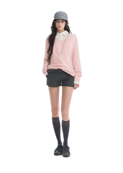 Brushed V-Neck Wool Sweater