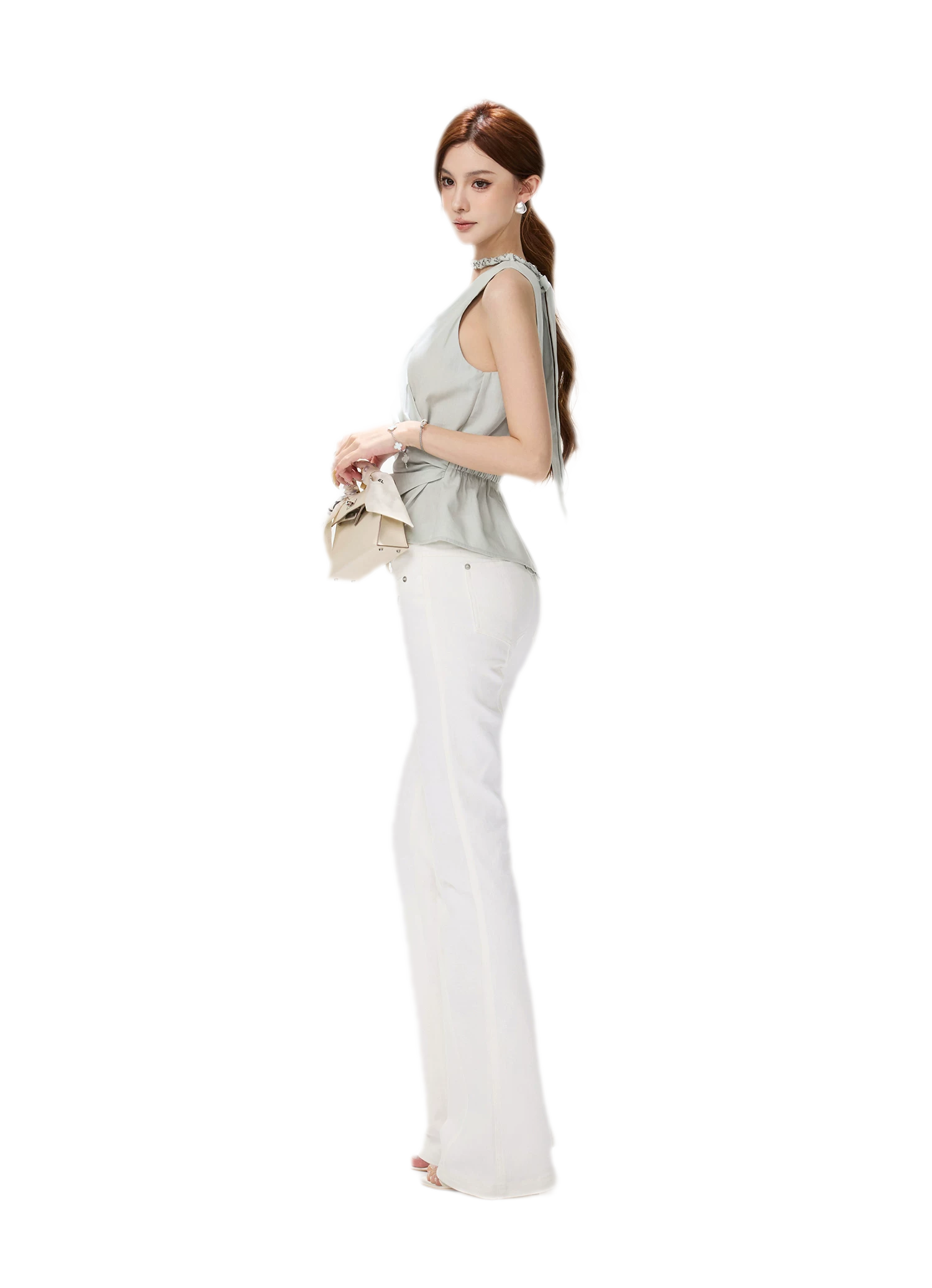 Hand-Braided Halter Waist Top