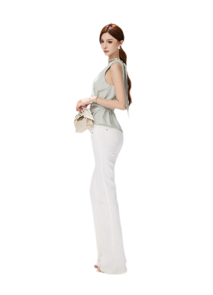 Hand-Braided Halter Waist Top