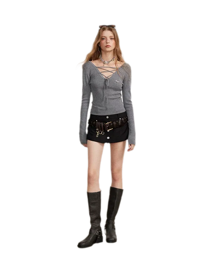 Stretch Two-Way Long-Sleeve Top