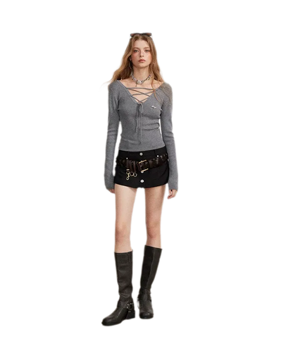 Stretch Two-Way Long-Sleeve Top
