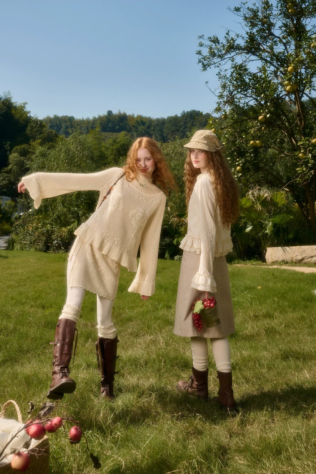 Ensemble chemise à volants et jupe en coton — Charger l'image 6 dans la vue galerie