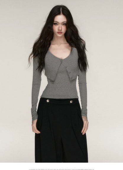 Soft Fitted Layered Top Set
