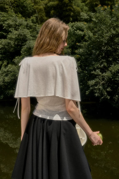 Lyocell Feather Cape Tee