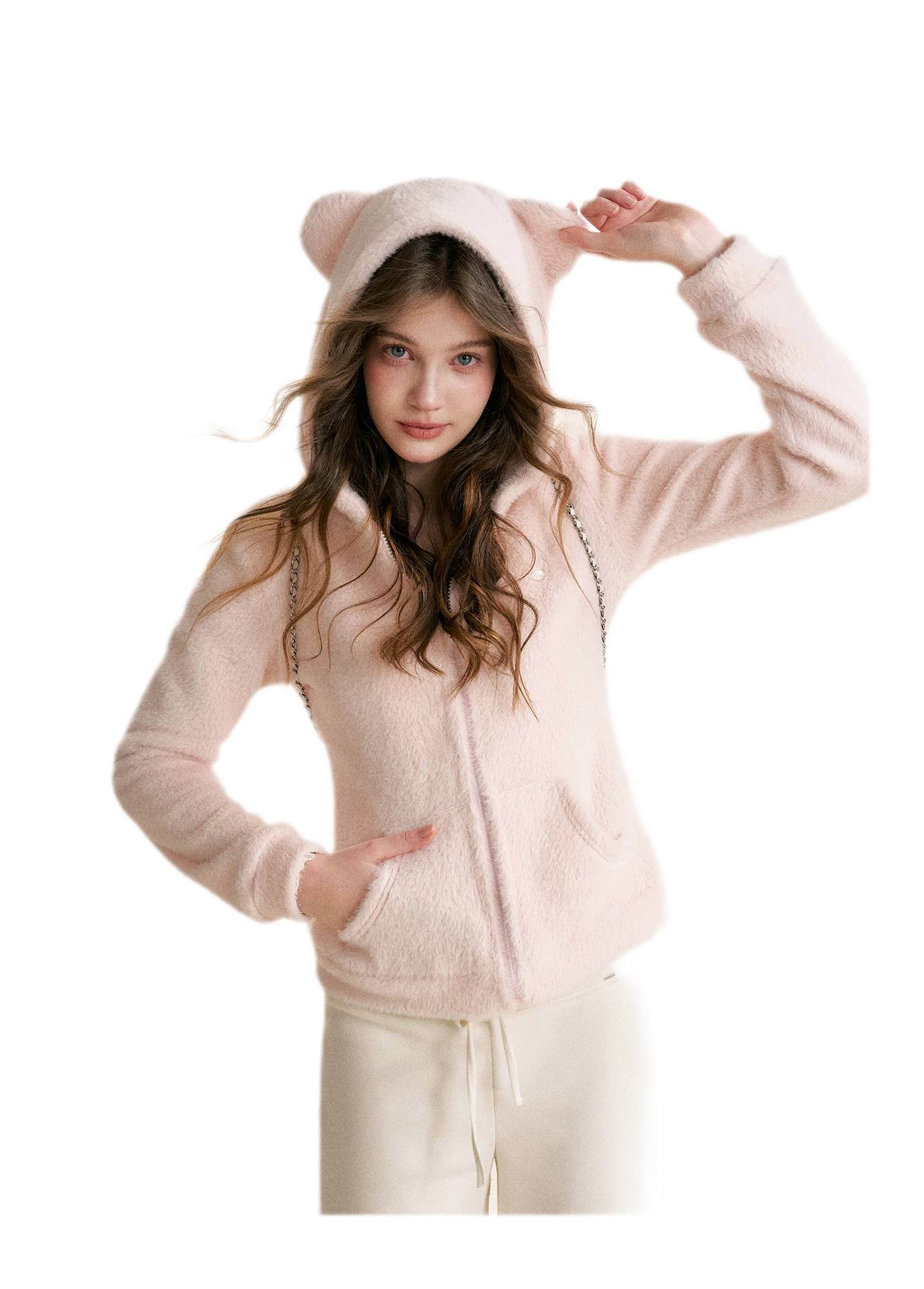 Eco Plush Bear-Ear Hoodie
