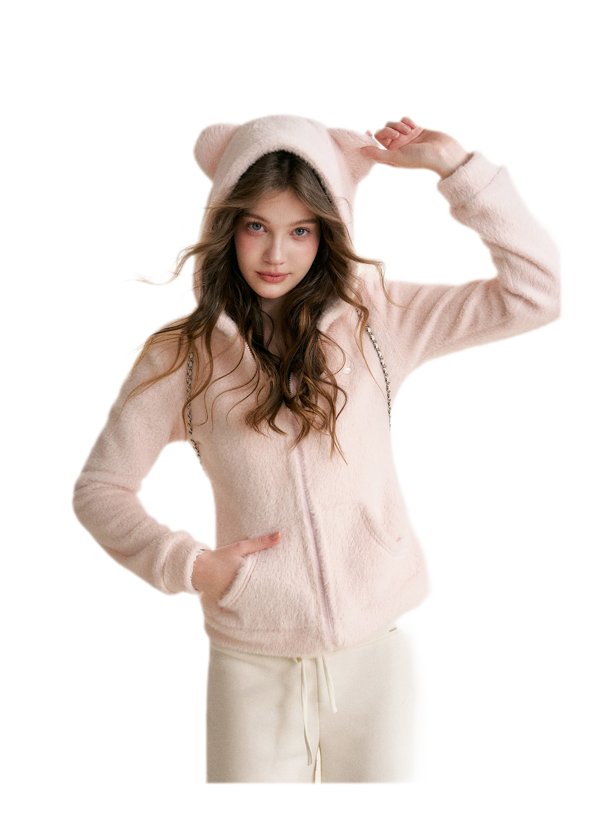 Eco Plush Bear-Ear Hoodie