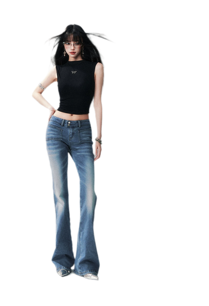 Low Rise Flare Jeans