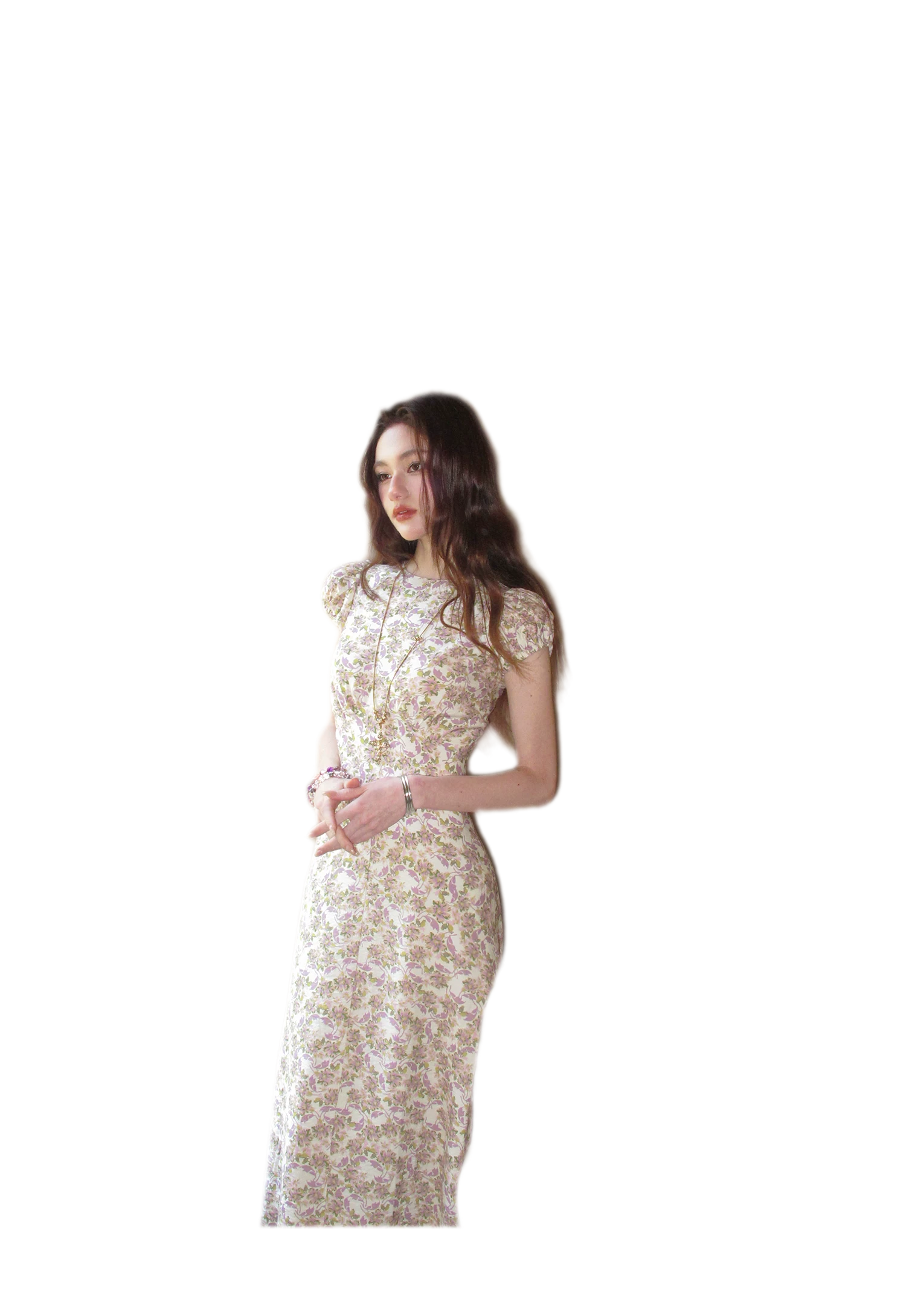 Misty Lilac Cotton Maxi Dress