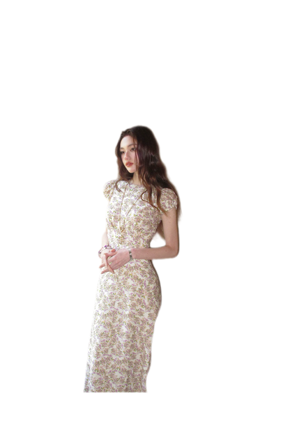 Misty Lilac Cotton Maxi Dress