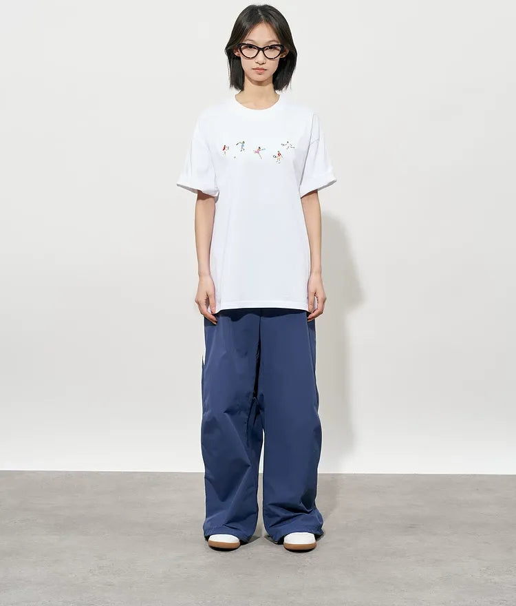 Hand Drawn Tennis Embroidery Tee