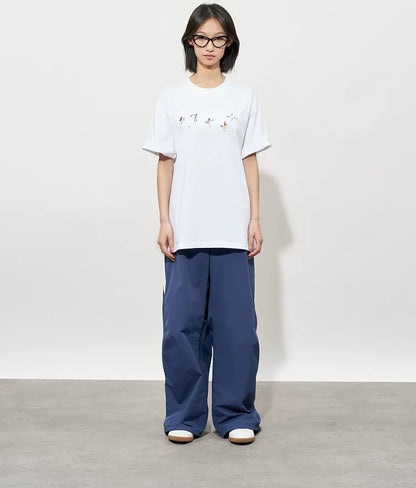 Hand Drawn Tennis Embroidery Tee