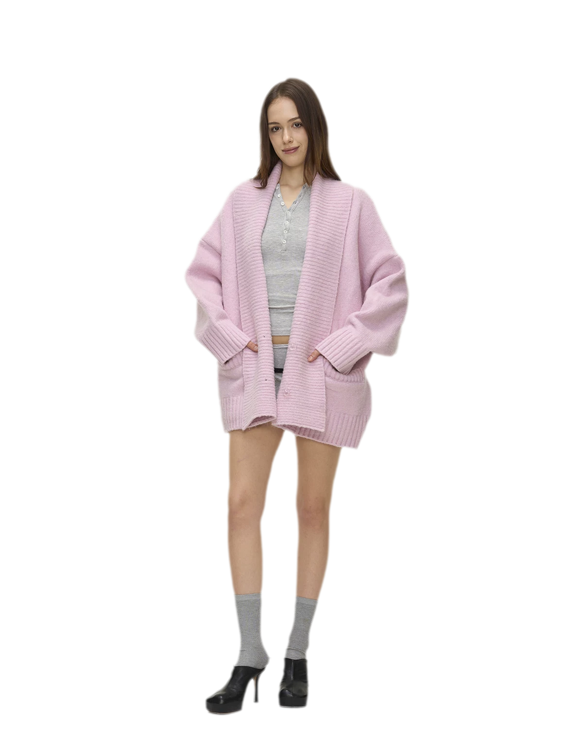 Dense Knit Shawl Cardigan