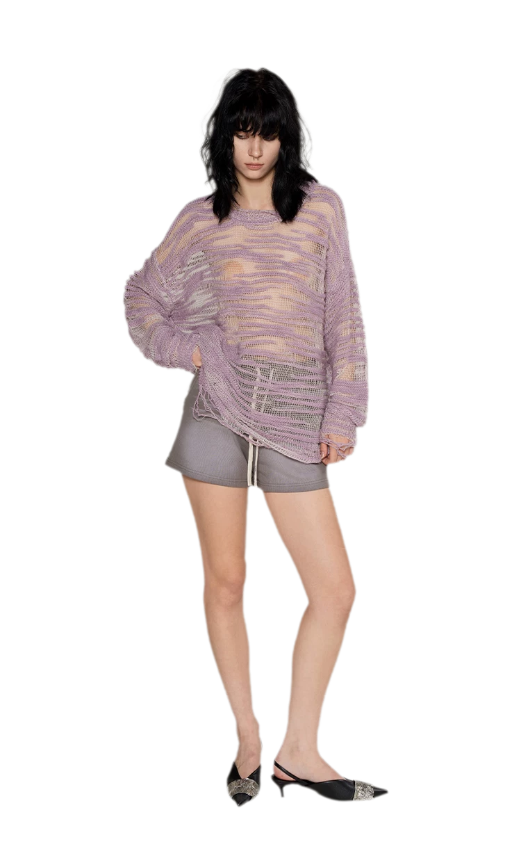 Textured Bouclé Knit Sweater