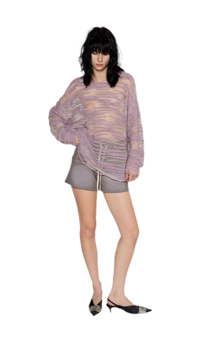 Textured Bouclé Knit Sweater