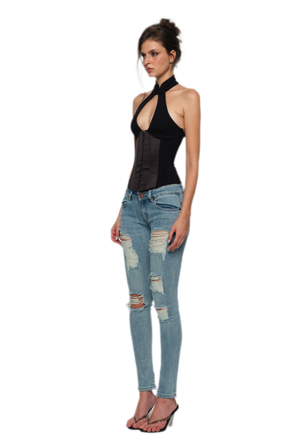 Halter Corset Cheongsam Top