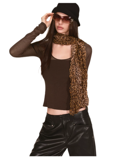 Top in maglia trasparente con scollo a V in Tencel