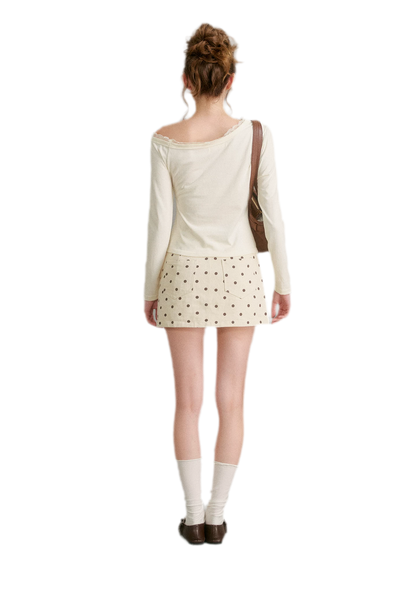 Hand-Painted Lace Trim T-Shirt