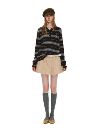Structured Cotton Bubble Skort