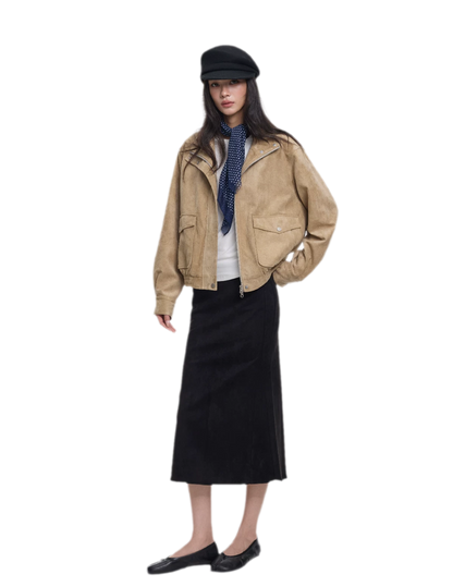 Faux Suede Structured Jacket