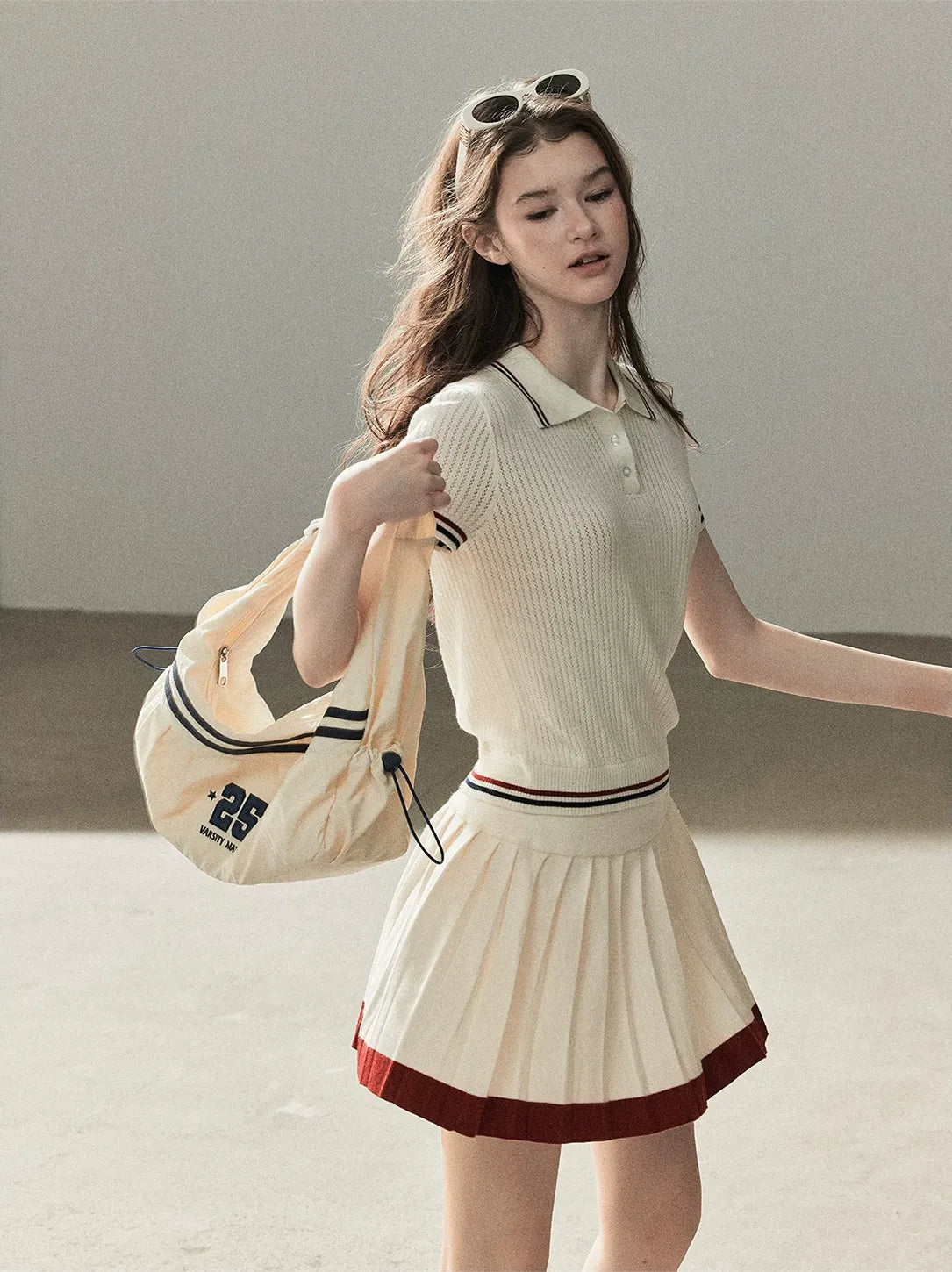 Ribbed Knit Polo Set