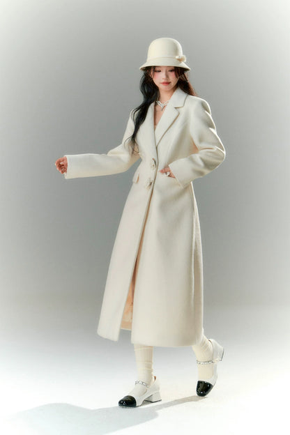 Long-Pile Wool Cape Coat