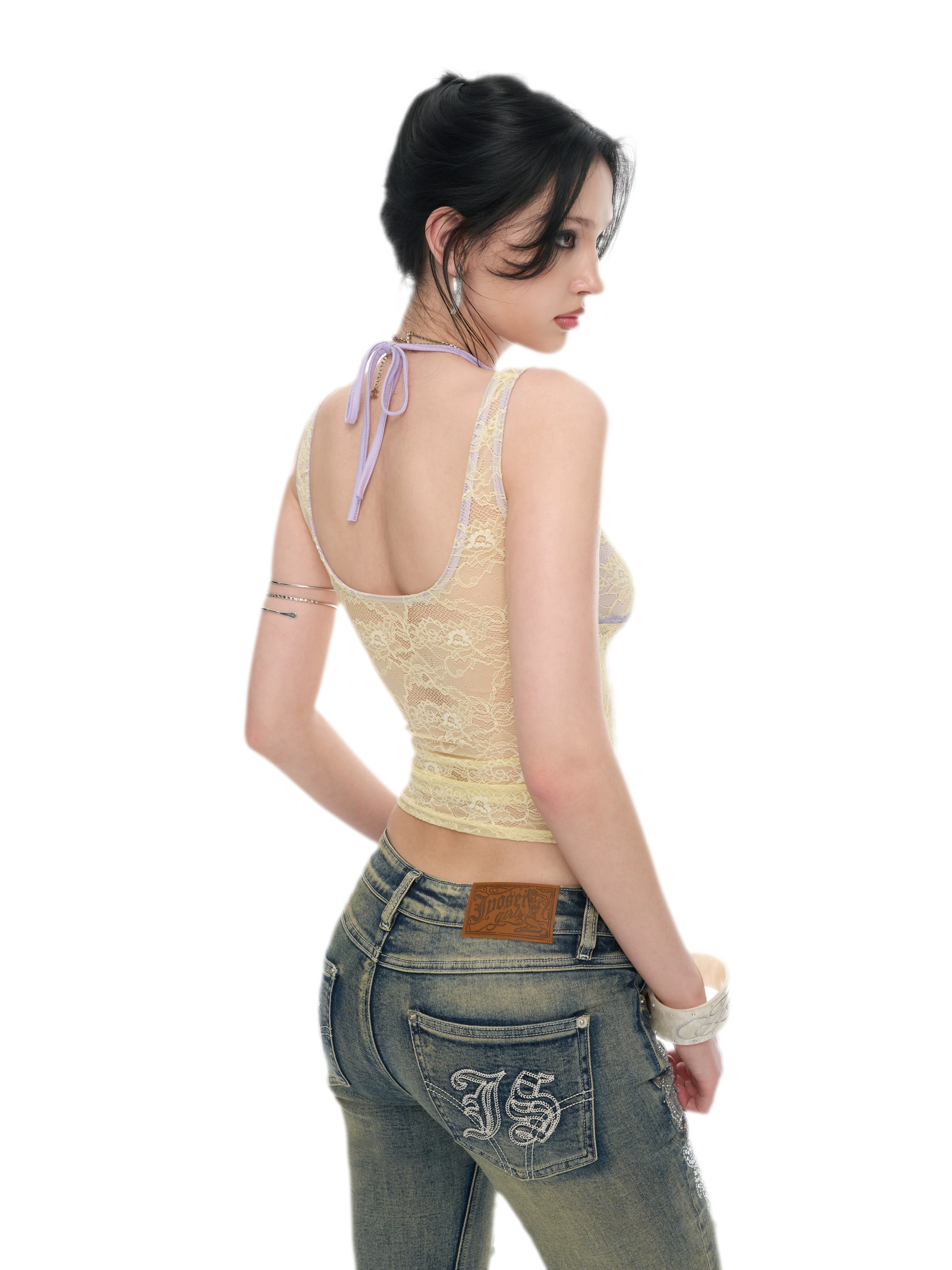 Y2K Lace Halter Camisole