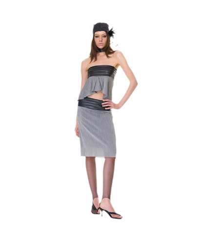 Textured Peplum Skirt Set