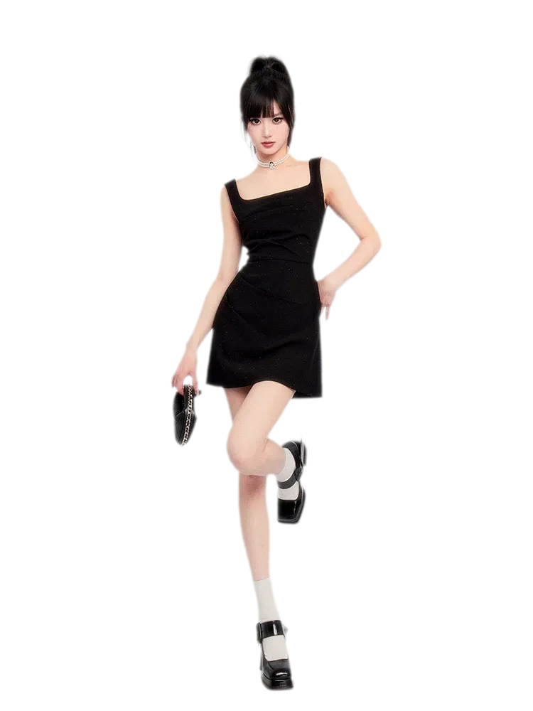 Structured Sparkle Asymmetric Mini Dress