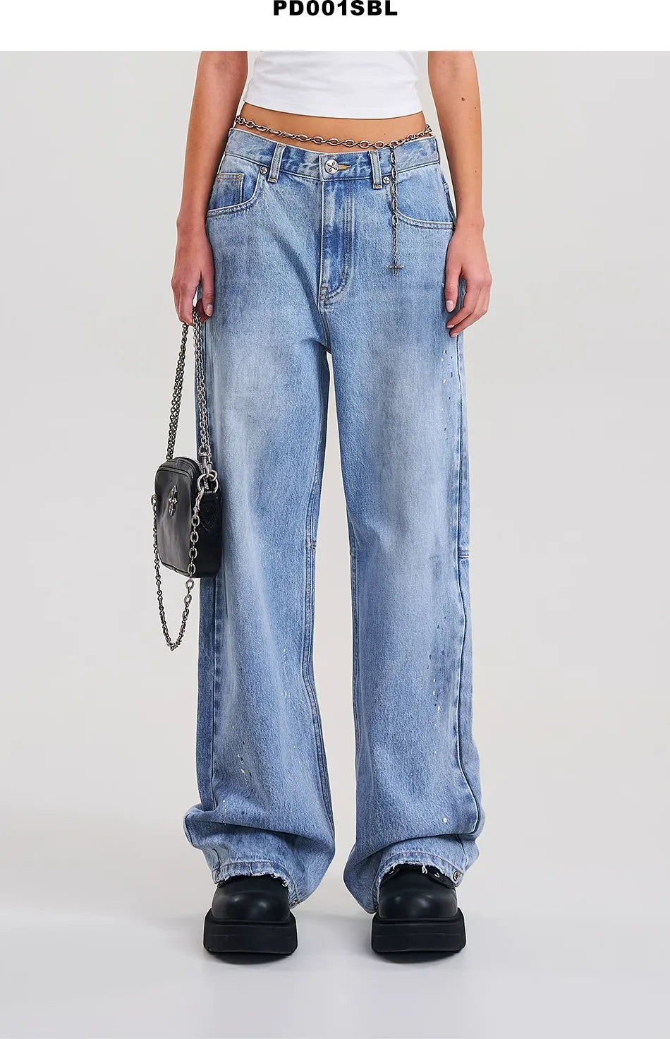 Cross Statue Wide Straight Jeans