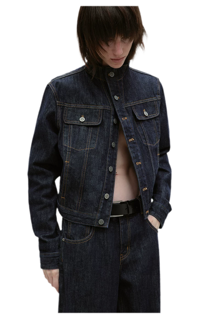 Redline Cropped Raw Denim Jacket
