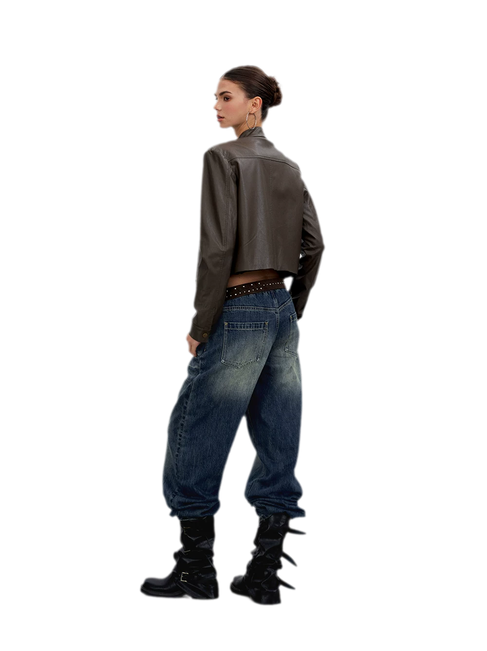 Vintage Wash Wide-Leg Jeans
